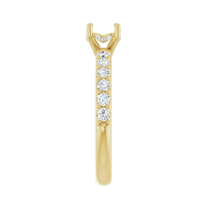 14K Yellow Gold 5.5 mm Round 1/2 CTW Lab-Grown Diamond Semi-Set Engagement Ring