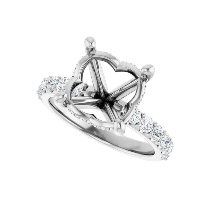 Platinum 11 mm Round 5/8 CTW Lab-Grown Diamond Semi-Set Engagement Ring
