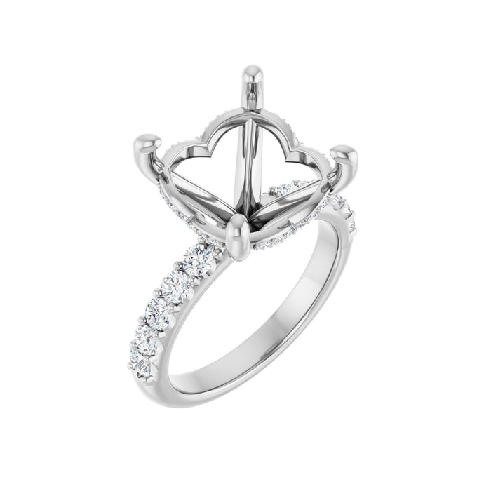 Platinum 13 mm Round 5/8 CTW Lab-Grown Diamond Semi-Set Engagement Ring