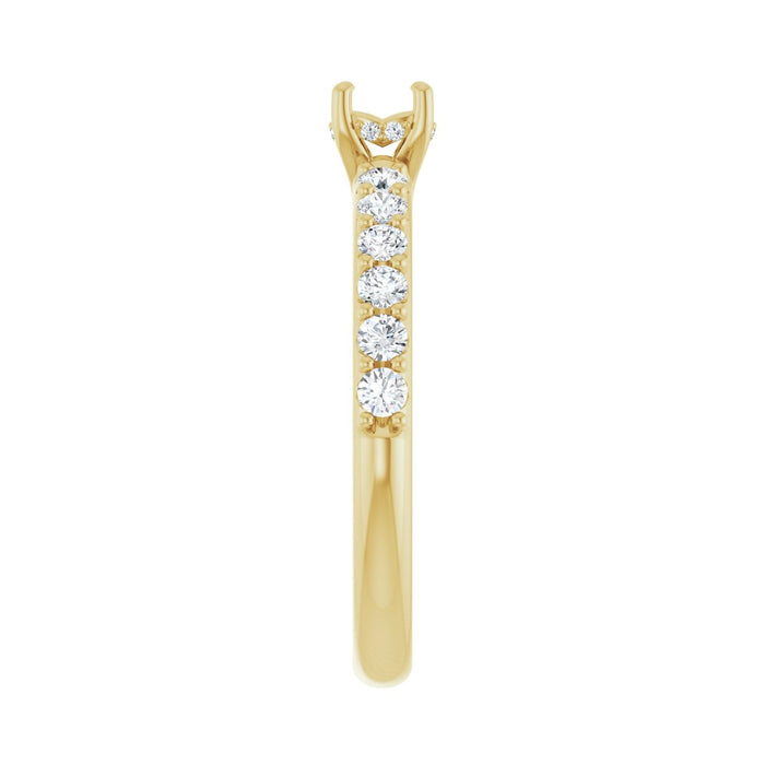 14K Yellow Gold 4.1 mm Round 3/8 CTW Lab-Grown Diamond Semi-Set Engagement Ring