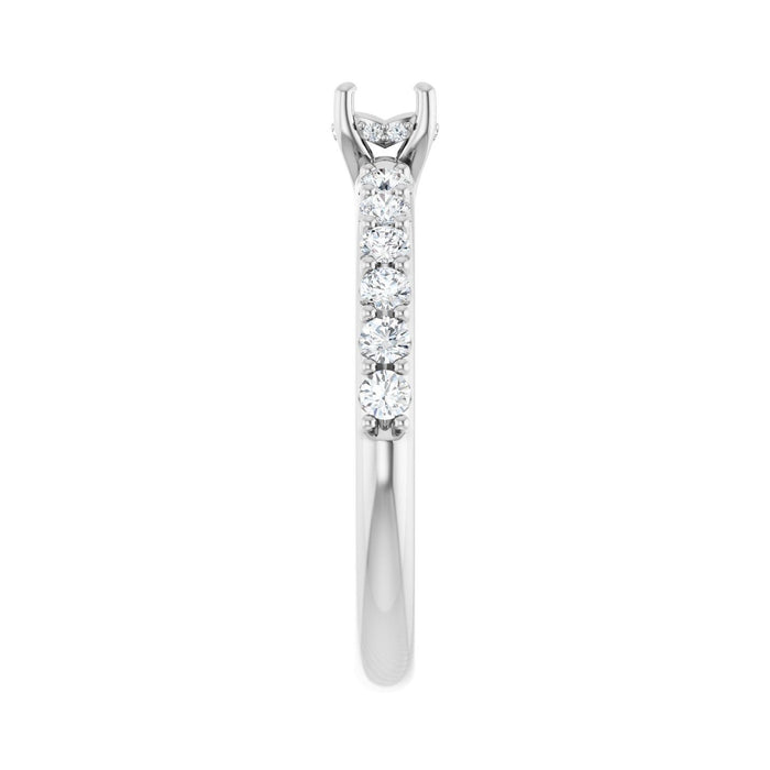 Platinum 4.1 mm Round 3/8 CTW Lab-Grown Diamond Semi-Set Engagement Ring
