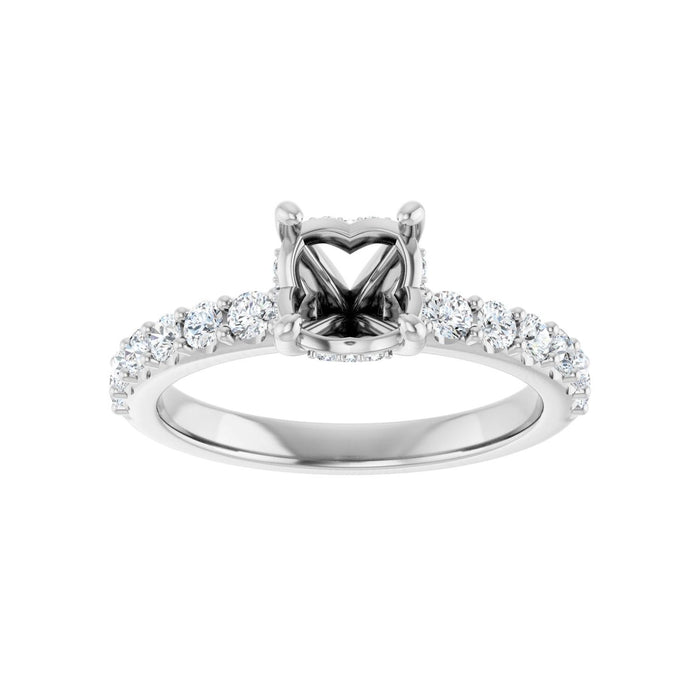 Platinum 6.5 mm Round 1/2 CTW Lab-Grown Diamond Semi-Set Engagement Ring