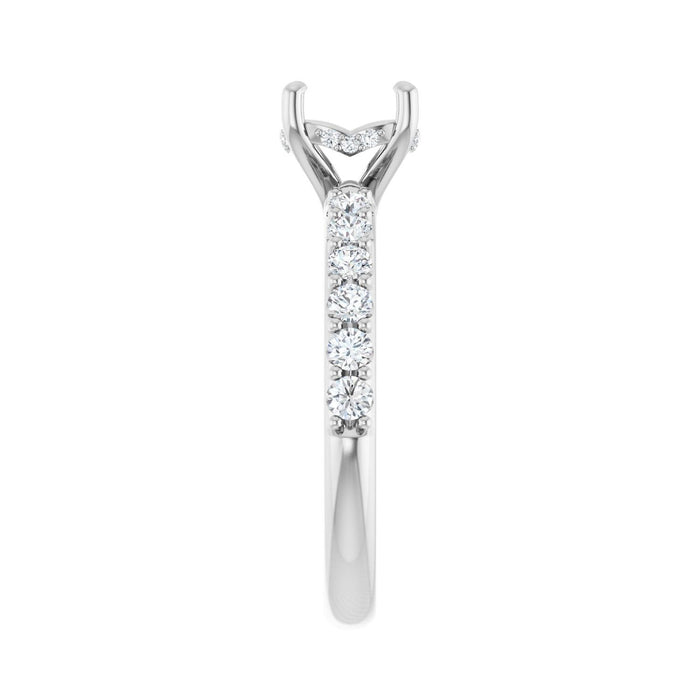 14K White Gold 7 mm Round 1/2 CTW Lab-Grown Diamond Semi-Set Engagement Ring