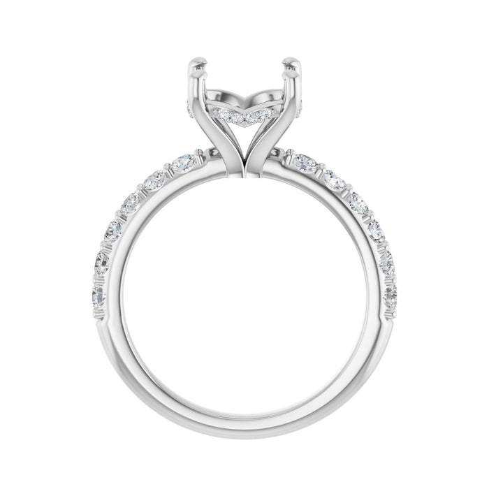 Platinum 9 mm Round 1/2 CTW Lab-Grown Diamond Semi-Set Engagement Ring