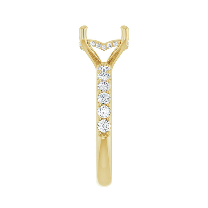 14K Yellow Gold 9.4 mm Round 5/8 CTW Lab-Grown Diamond Semi-Set Engagement Ring