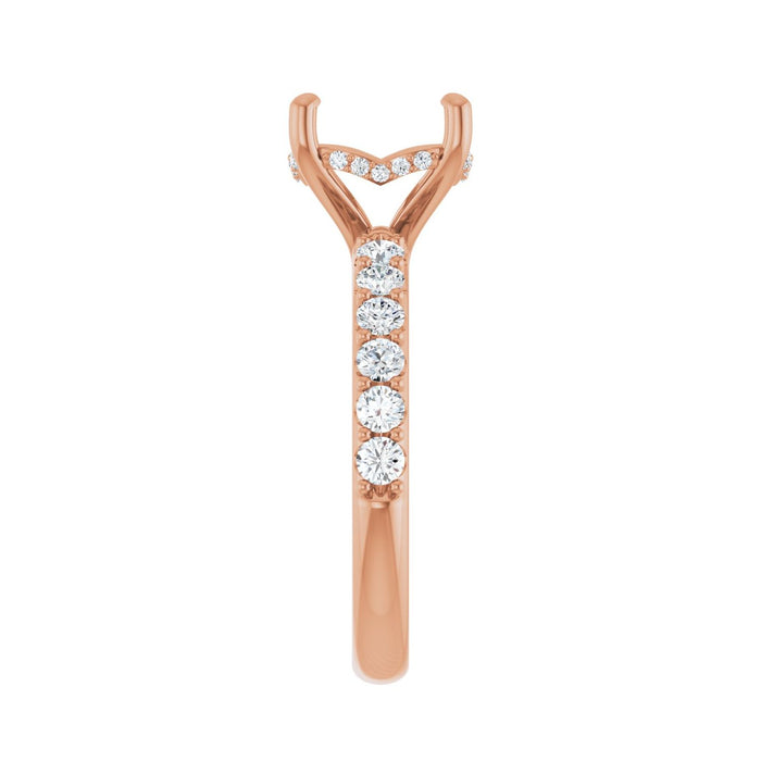 14K Rose Gold 9.4 mm Round 5/8 CTW Lab-Grown Diamond Semi-Set Engagement Ring