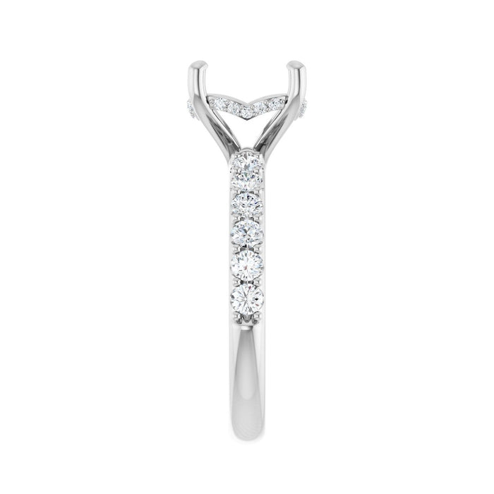 Platinum 9.4 mm Round 5/8 CTW Lab-Grown Diamond Semi-Set Engagement Ring