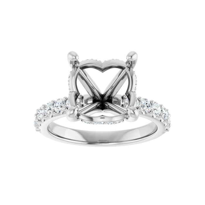 Platinum 11 mm Round 5/8 CTW Lab-Grown Diamond Semi-Set Engagement Ring