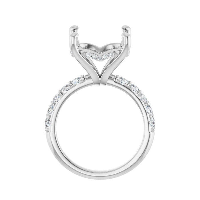 Platinum 14 mm Round 3/4 CTW Lab-Grown Diamond Semi-Set Engagement Ring