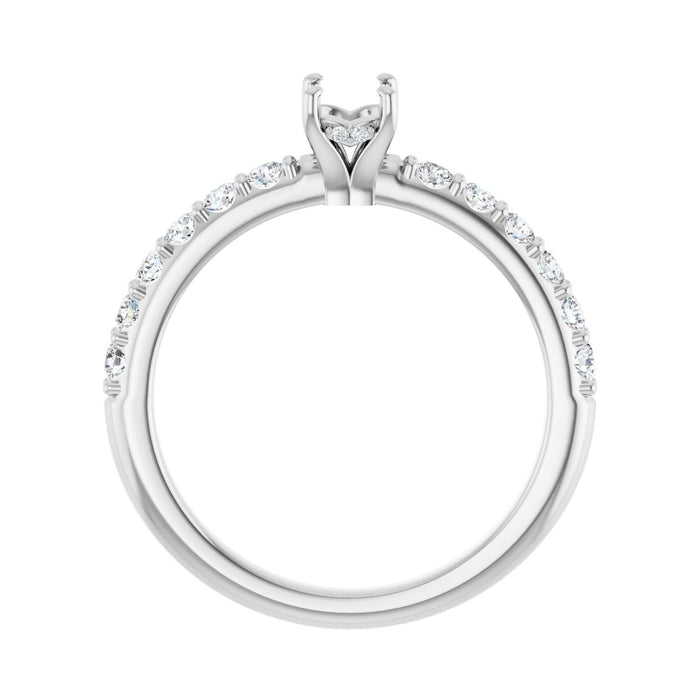 Platinum 6x 4 mm Oval 3/8 CTW Lab-Grown Diamond Semi-Set Engagement Ring