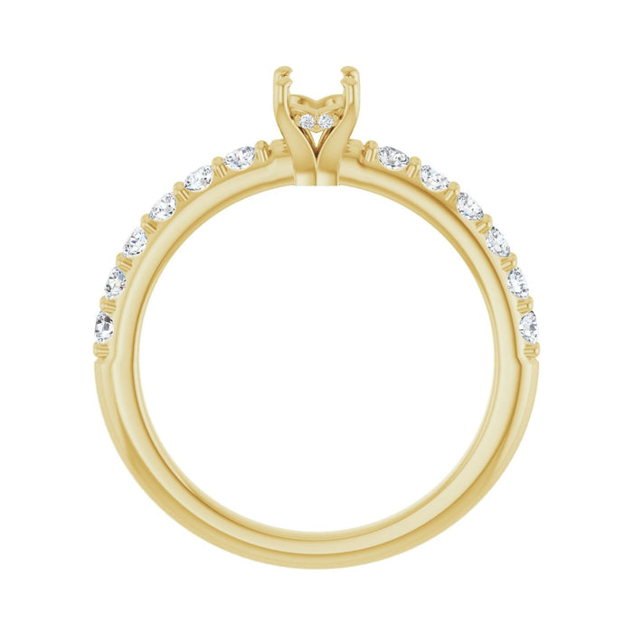 14K Yellow Gold 6x 4 mm Oval 3/8 CTW Lab-Grown Diamond Semi-Set Engagement Ring