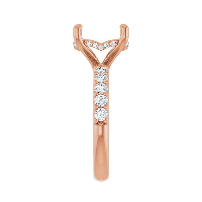 14K Rose Gold 12x 10 mm Oval 5/8 CTW Lab-Grown Diamond Semi-Set Engagement Ring