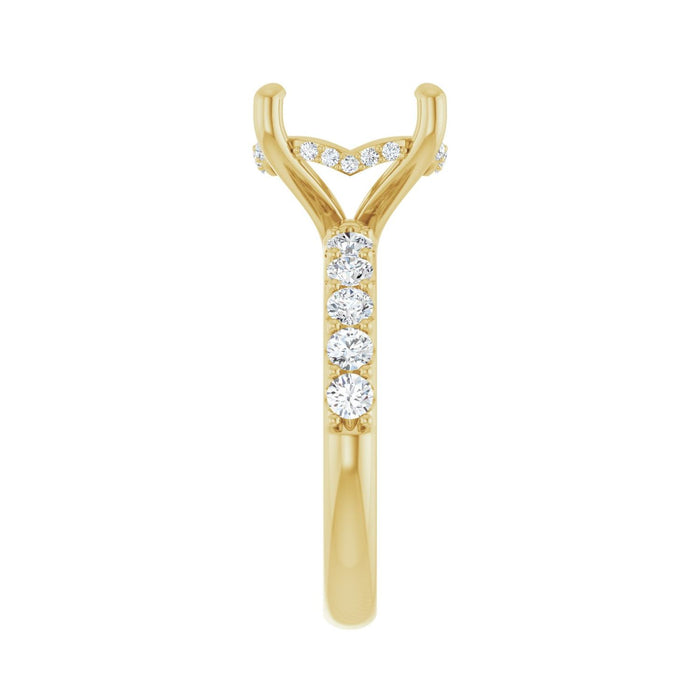 14K Yellow Gold 12x 10 mm Oval 5/8 CTW Lab-Grown Diamond Semi-Set Engagement Ring