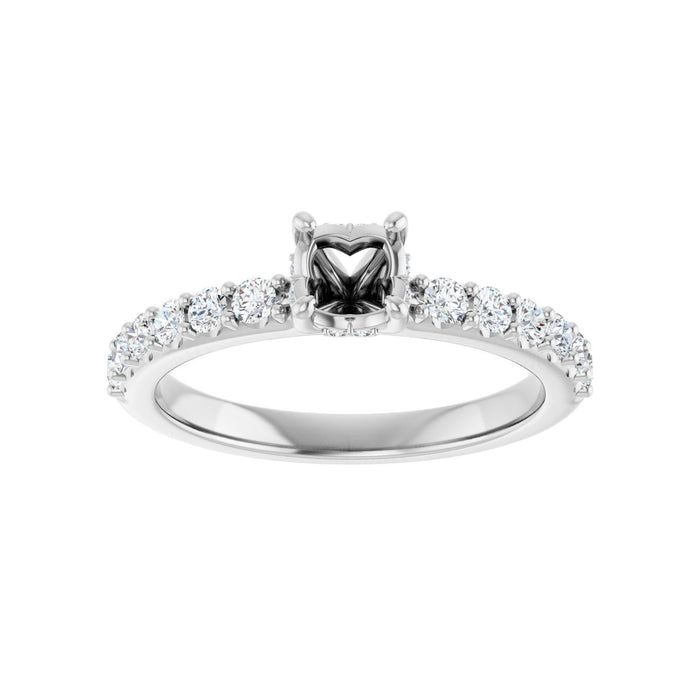 14K White Gold 4.8 mm Round 3/8 CTW Lab-Grown Diamond Semi-Set Engagement Ring