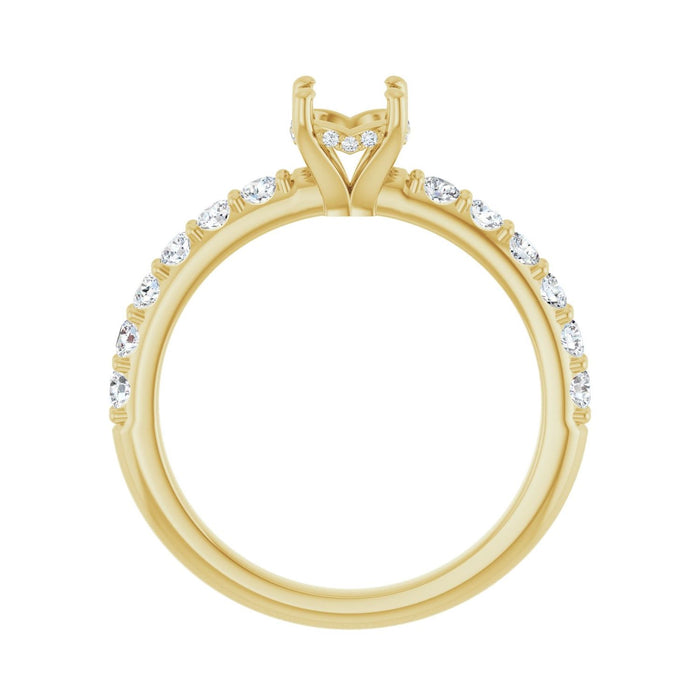 14K Yellow Gold 5.5 mm Round 1/2 CTW Lab-Grown Diamond Semi-Set Engagement Ring