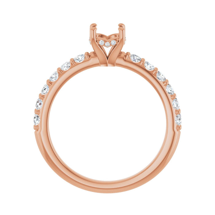 14K Rose Gold 5.5 mm Round 1/2 CTW Lab-Grown Diamond Semi-Set Engagement Ring