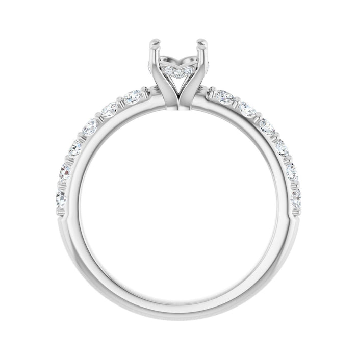 14K White Gold 5.5 mm Round 1/2 CTW Lab-Grown Diamond Semi-Set Engagement Ring