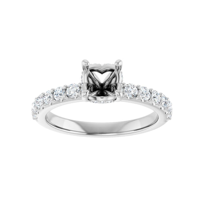 14K White Gold 6 mm Round 1/2 CTW Lab-Grown Diamond Semi-Set Engagement Ring