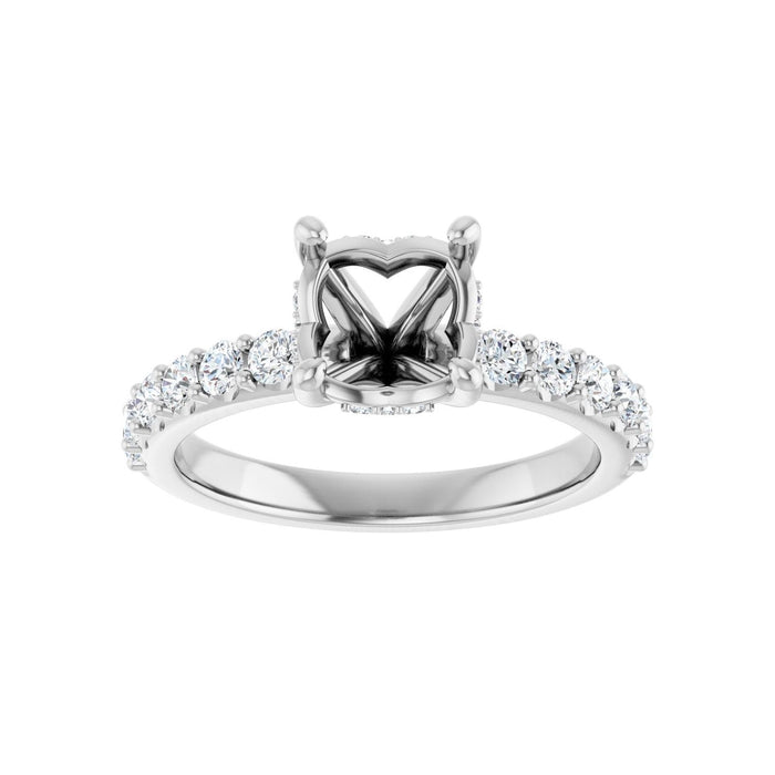 14K White Gold 7.4 mm Round 1/2 CTW Lab-Grown Diamond Semi-Set Engagement Ring