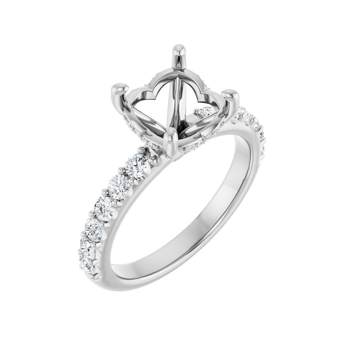 14K White Gold 8.8 mm Round 1/2 CTW Lab-Grown Diamond Semi-Set Engagement Ring