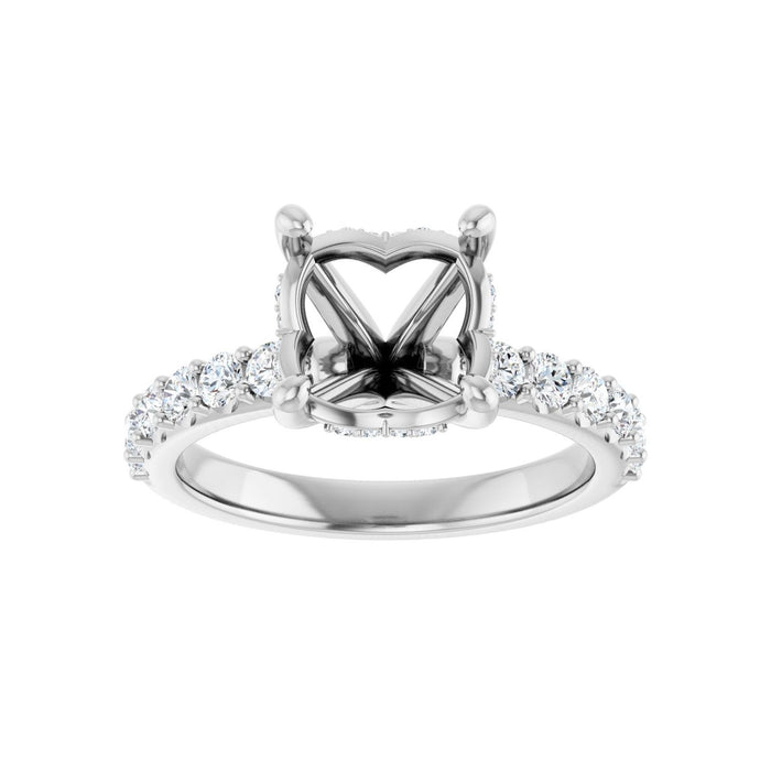 Platinum 9 mm Round 1/2 CTW Lab-Grown Diamond Semi-Set Engagement Ring