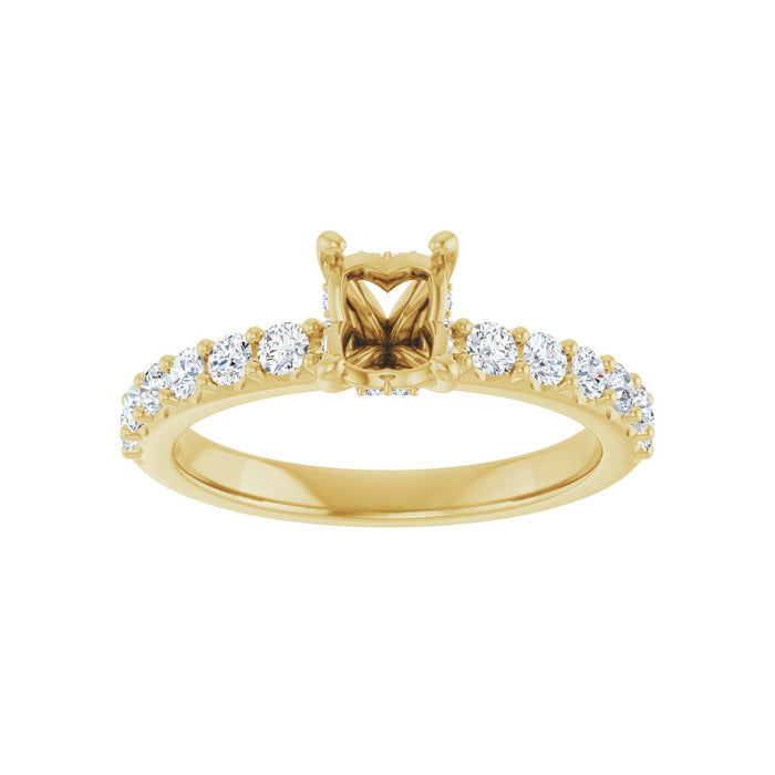 14K Yellow Gold 7x 5 mm Oval 1/2 CTW Lab-Grown Diamond Semi-Set Engagement Ring
