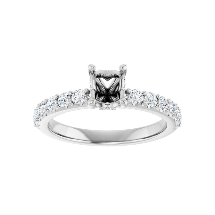 Platinum 7x 5 mm Oval 1/2 CTW Lab-Grown Diamond Semi-Set Engagement Ring