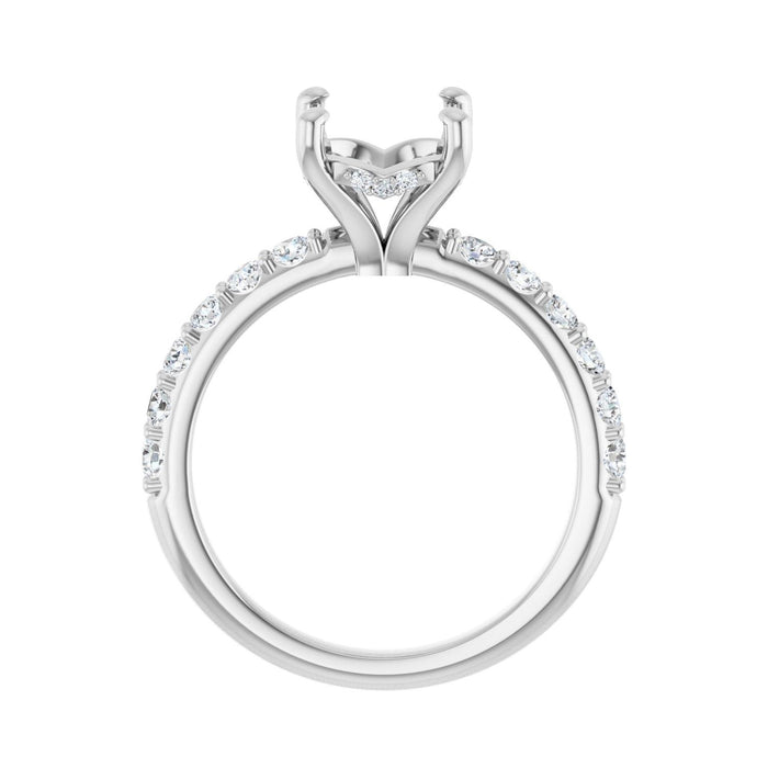 Platinum 10x 8 mm Oval 5/8 CTW Lab-Grown Diamond Semi-Set Engagement Ring
