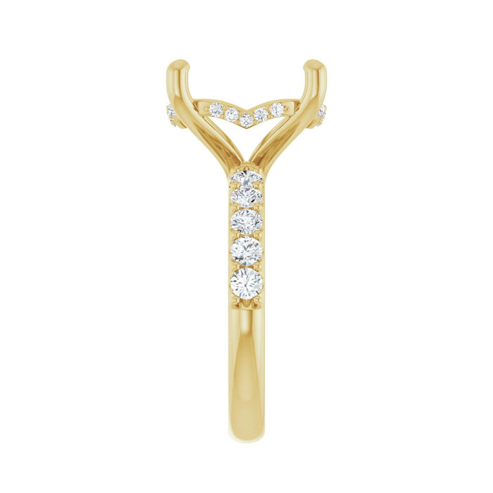 14K Yellow Gold 15x 11 mm Oval 5/8 CTW Lab-Grown Diamond Semi-Set Engagement Ring