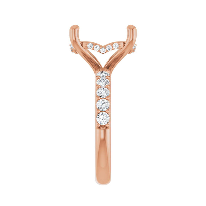 14K Rose Gold 15x 11 mm Oval 5/8 CTW Lab-Grown Diamond Semi-Set Engagement Ring