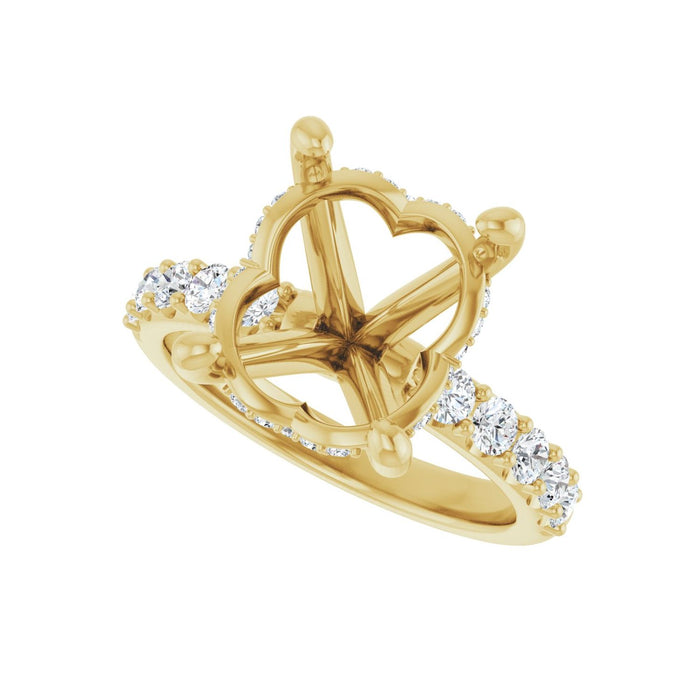 14K Yellow Gold 14x 10 mm Oval 5/8 CTW Lab-Grown Diamond Semi-Set Engagement Ring
