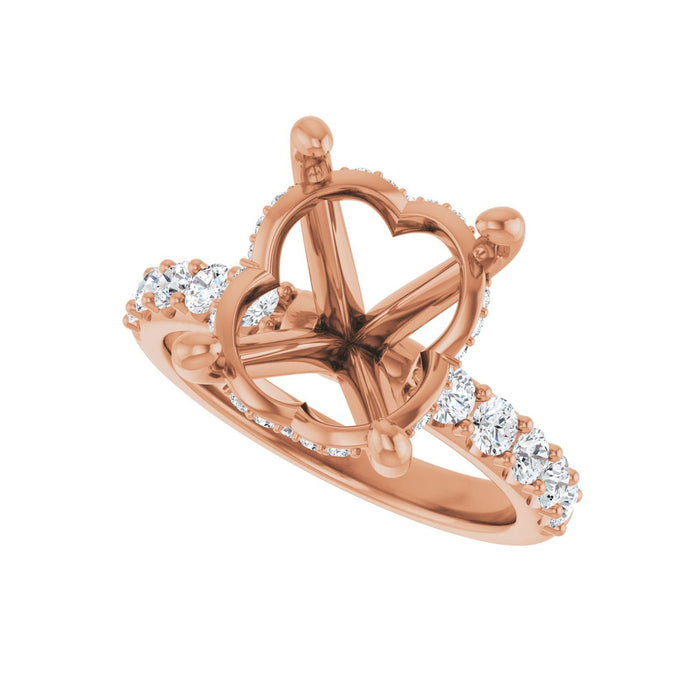 14K Rose Gold 14x 10 mm Oval 5/8 CTW Lab-Grown Diamond Semi-Set Engagement Ring