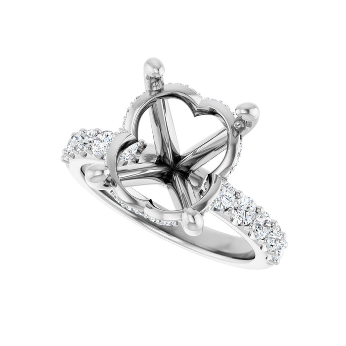 Platinum 14x 10 mm Oval 5/8 CTW Lab-Grown Diamond Semi-Set Engagement Ring
