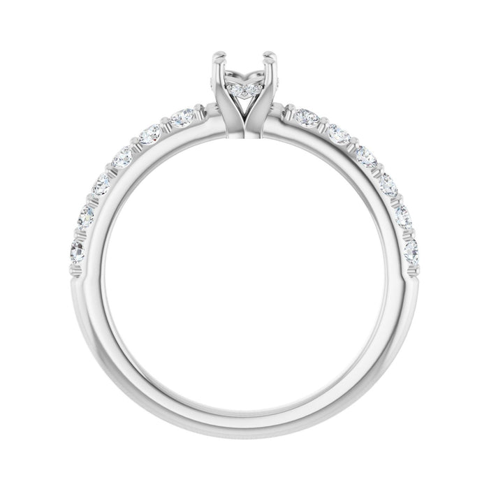 Platinum 4.1 mm Round 3/8 CTW Lab-Grown Diamond Semi-Set Engagement Ring