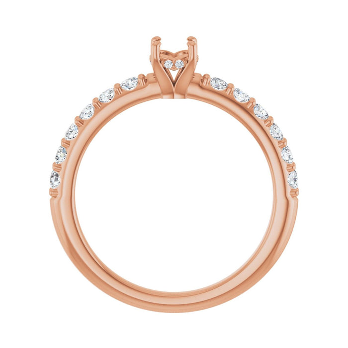 14K Rose Gold 4.1 mm Round 3/8 CTW Lab-Grown Diamond Semi-Set Engagement Ring