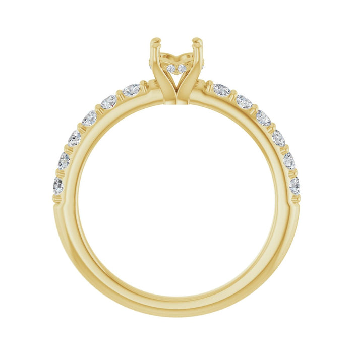 14K Yellow Gold 4.8 mm Round 3/8 CTW Lab-Grown Diamond Semi-Set Engagement Ring