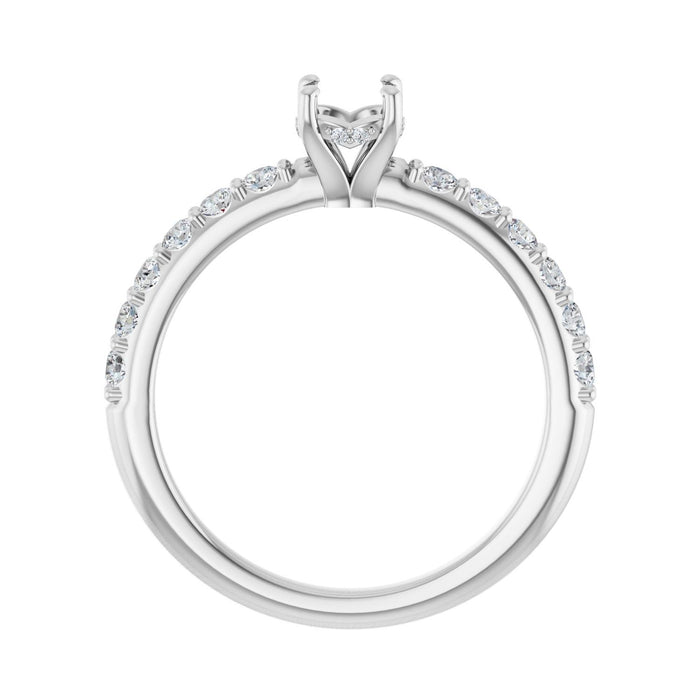 Platinum 4.8 mm Round 3/8 CTW Lab-Grown Diamond Semi-Set Engagement Ring
