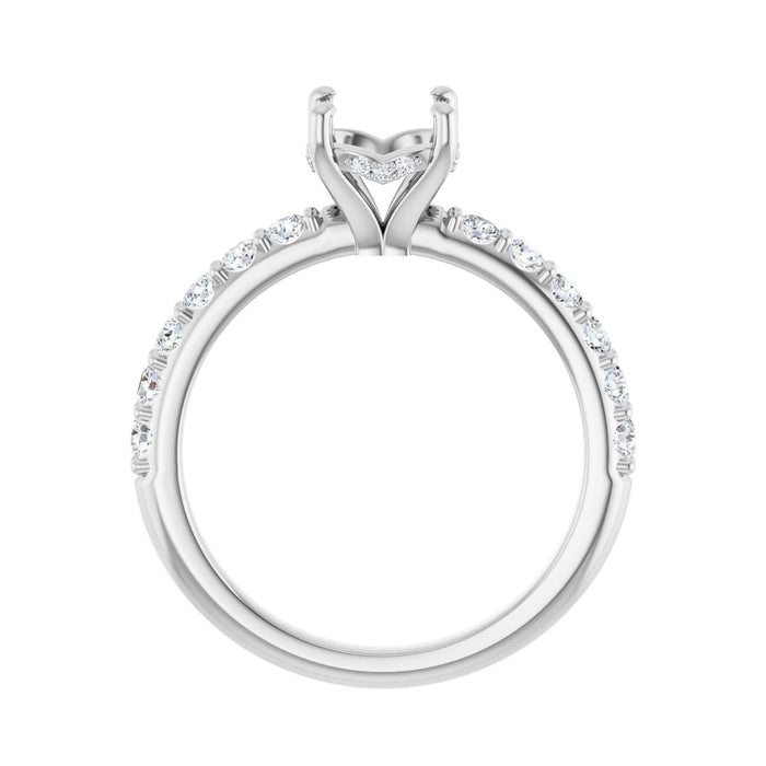 14K White Gold 7 mm Round 1/2 CTW Lab-Grown Diamond Semi-Set Engagement Ring
