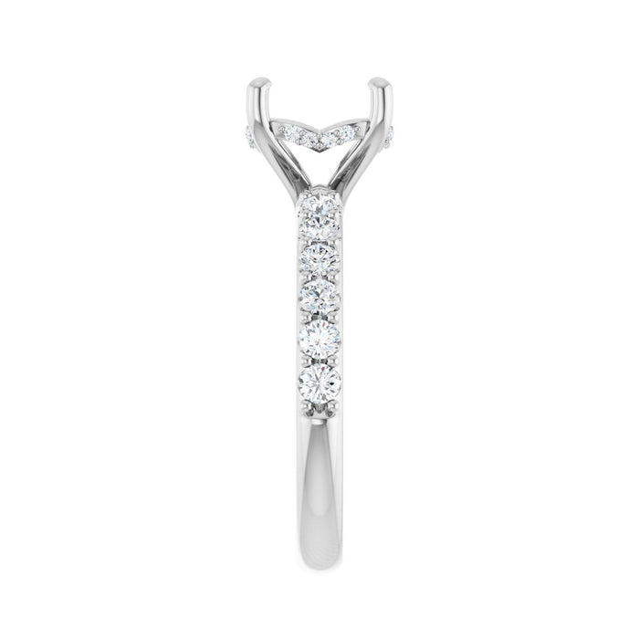 Platinum 8.8 mm Round 1/2 CTW Lab-Grown Diamond Semi-Set Engagement Ring