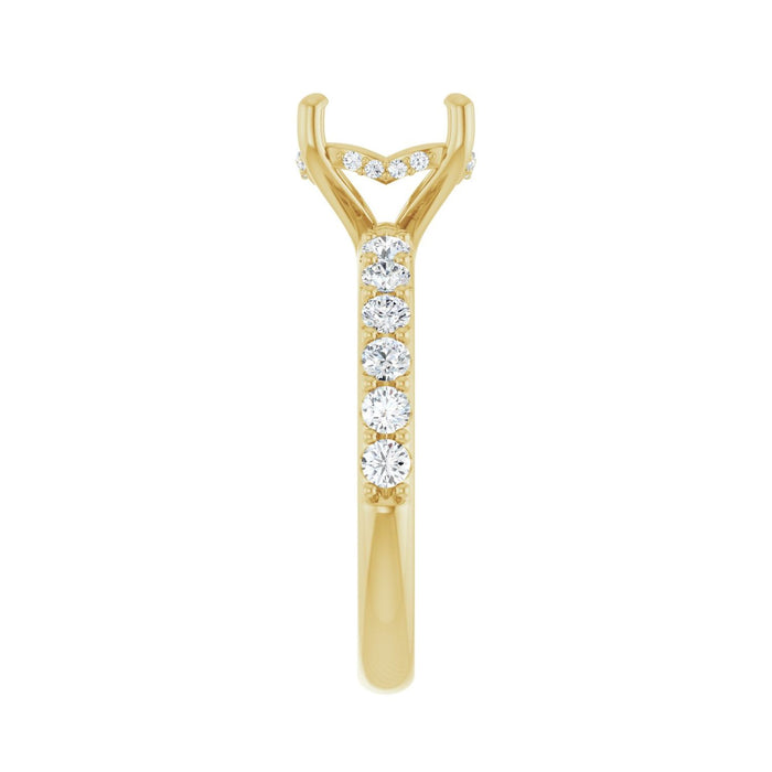 14K Yellow Gold 8.8 mm Round 1/2 CTW Lab-Grown Diamond Semi-Set Engagement Ring