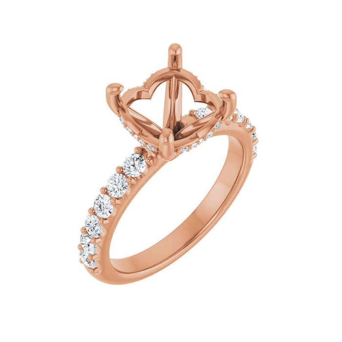 14K Rose Gold 9.4 mm Round 5/8 CTW Lab-Grown Diamond Semi-Set Engagement Ring