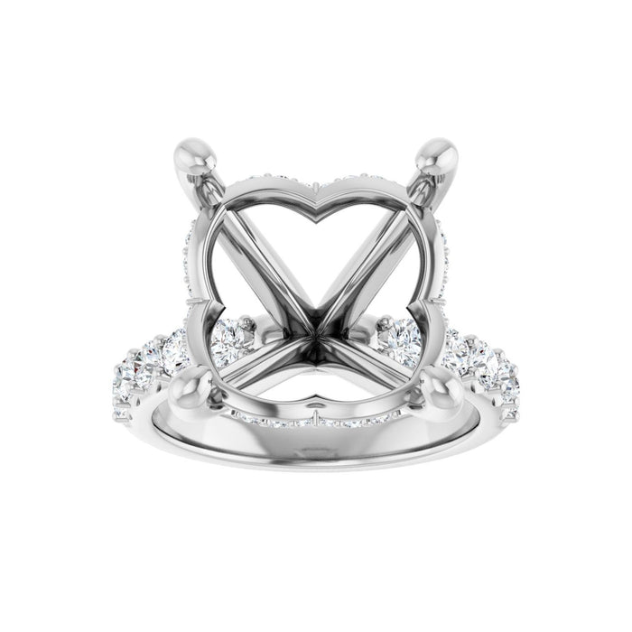 Platinum 15 mm Round 3/4 CTW Lab-Grown Diamond Semi-Set Engagement Ring