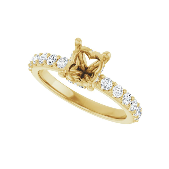 14K Yellow Gold 8x 6 mm Oval 1/2 CTW Lab-Grown Diamond Semi-Set Engagement Ring