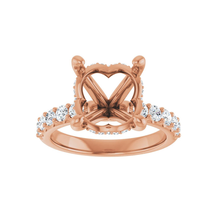 14K Rose Gold 12x 10 mm Oval 5/8 CTW Lab-Grown Diamond Semi-Set Engagement Ring