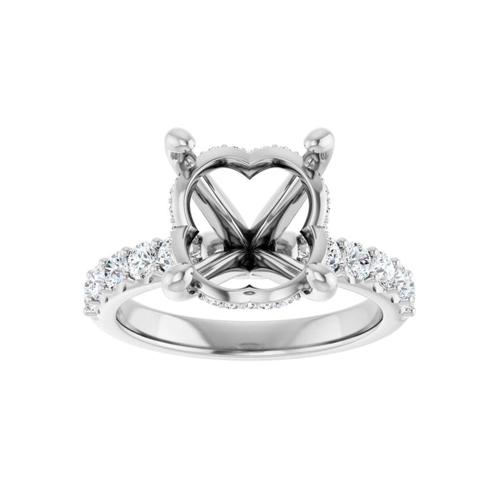 Platinum 12x 10 mm Oval 5/8 CTW Lab-Grown Diamond Semi-Set Engagement Ring