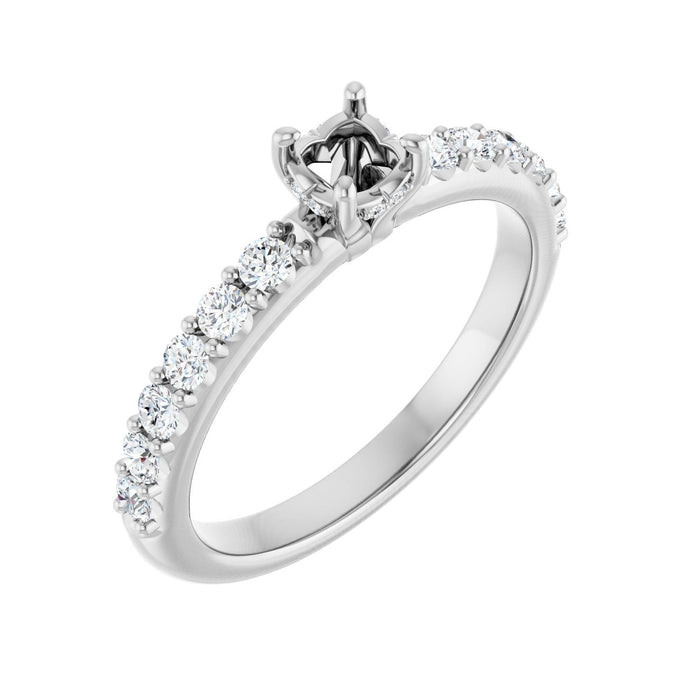 Platinum 4.1 mm Round 3/8 CTW Lab-Grown Diamond Semi-Set Engagement Ring