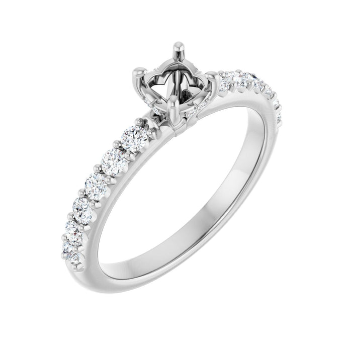 Platinum 4.8 mm Round 3/8 CTW Lab-Grown Diamond Semi-Set Engagement Ring