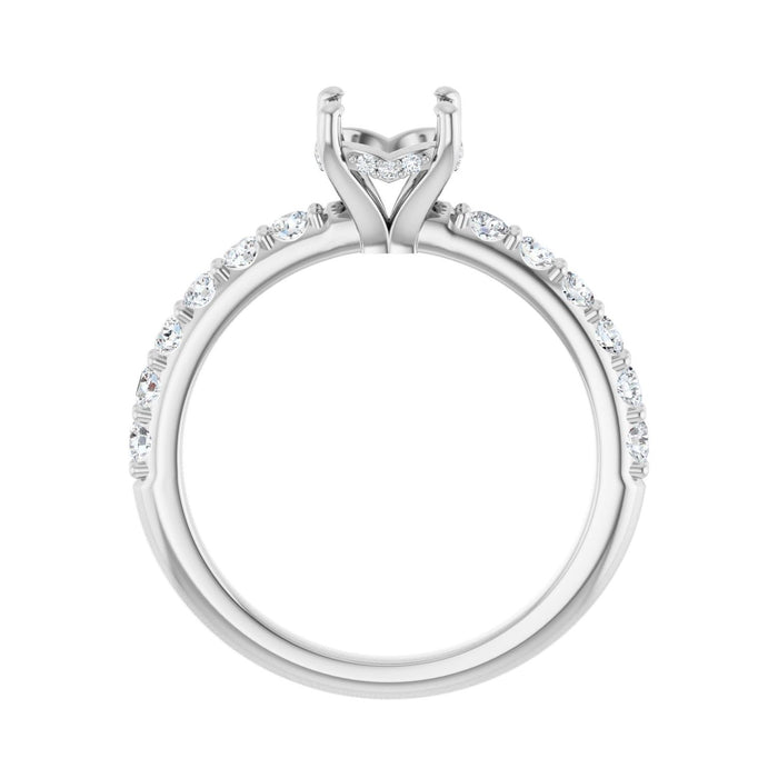 14K White Gold 6.5 mm Round 1/2 CTW Lab-Grown Diamond Semi-Set Engagement Ring