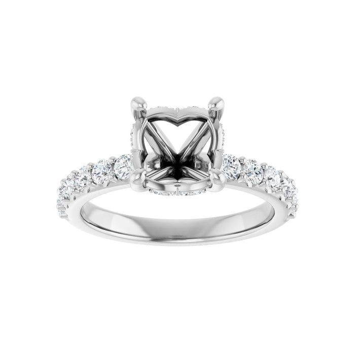 14K White Gold 8.2 mm Round 1/2 CTW Lab-Grown Diamond Semi-Set Engagement Ring