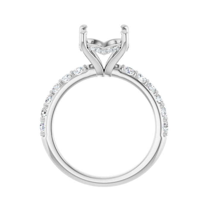 14K White Gold 9.4 mm Round 5/8 CTW Lab-Grown Diamond Semi-Set Engagement Ring